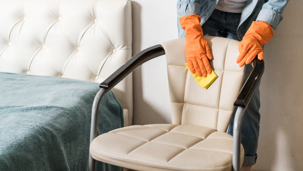Upholstery cleaning Medford Oregon — chair being professionally cleaned